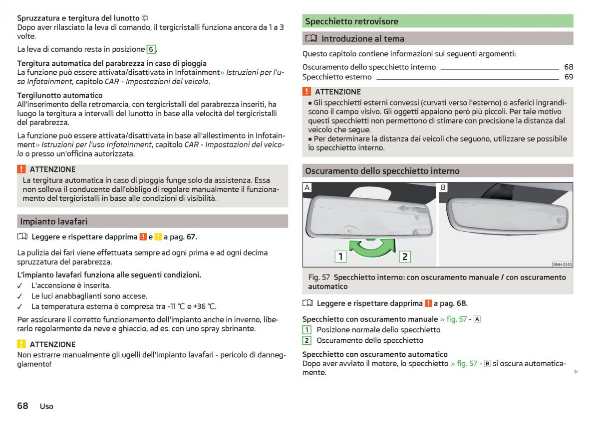 Skoda Rapid manuale del proprietario / page 70