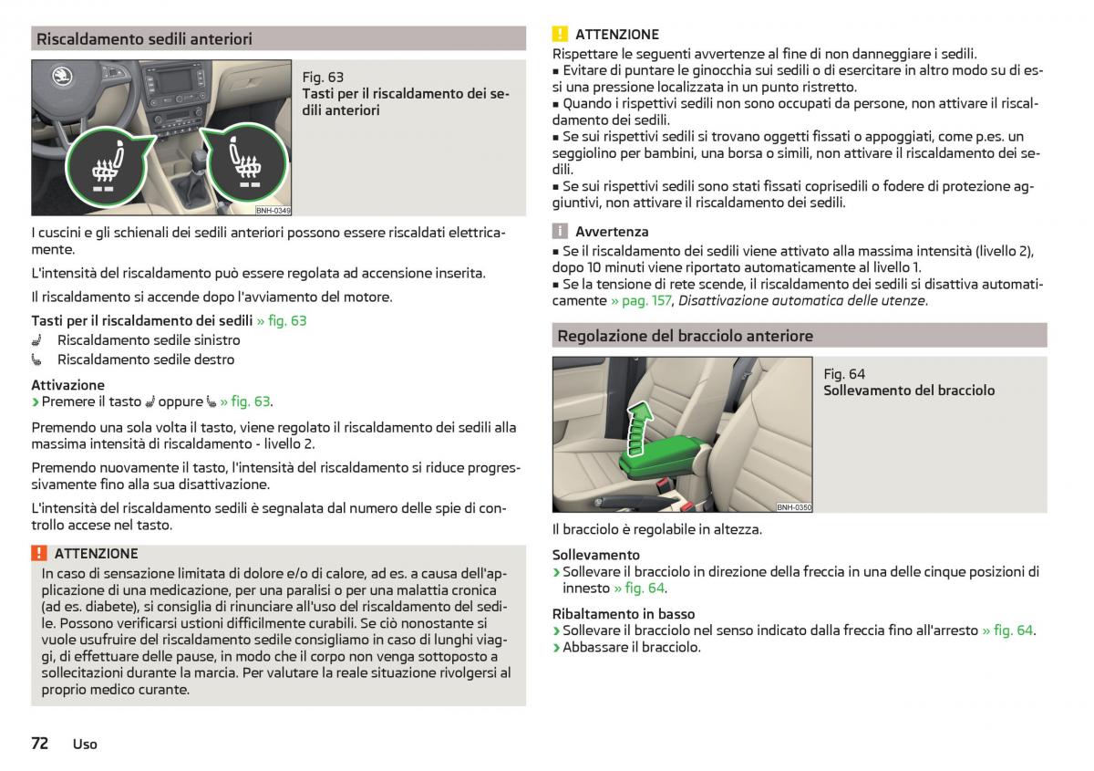 Skoda Rapid manuale del proprietario / page 74