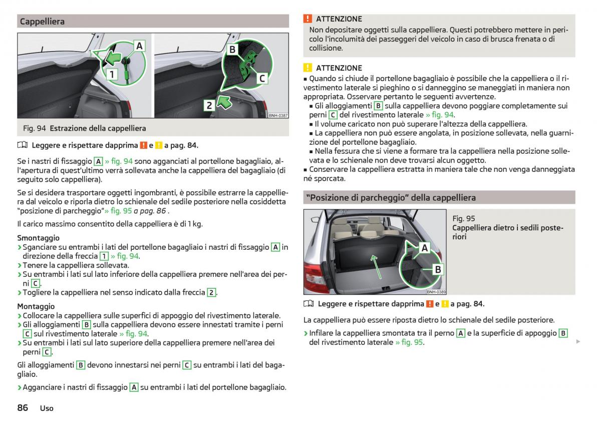 Skoda Rapid manuale del proprietario / page 88