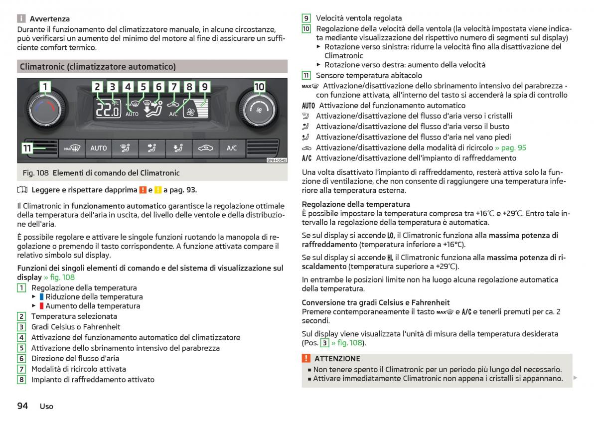 Skoda Rapid manuale del proprietario / page 96