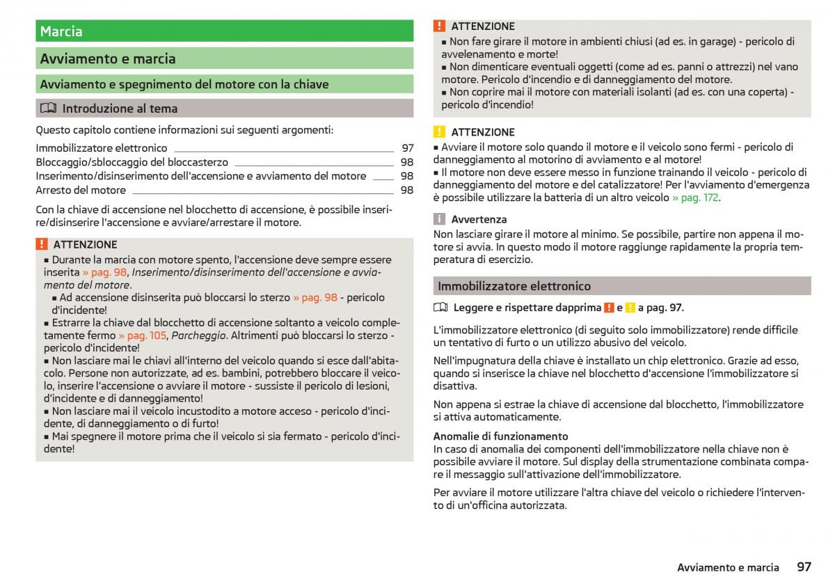 Skoda Rapid manuale del proprietario / page 99