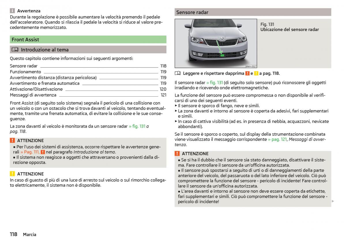 Skoda Rapid manuale del proprietario / page 120