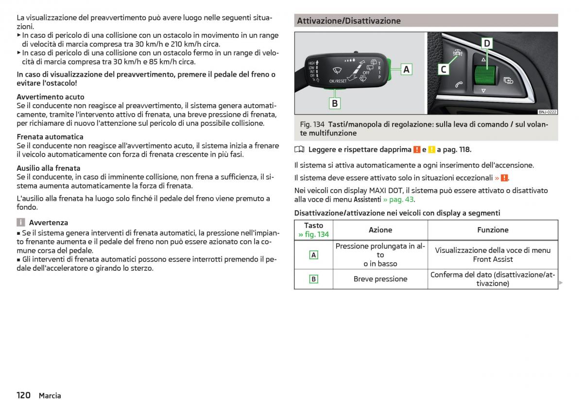 Skoda Rapid manuale del proprietario / page 122