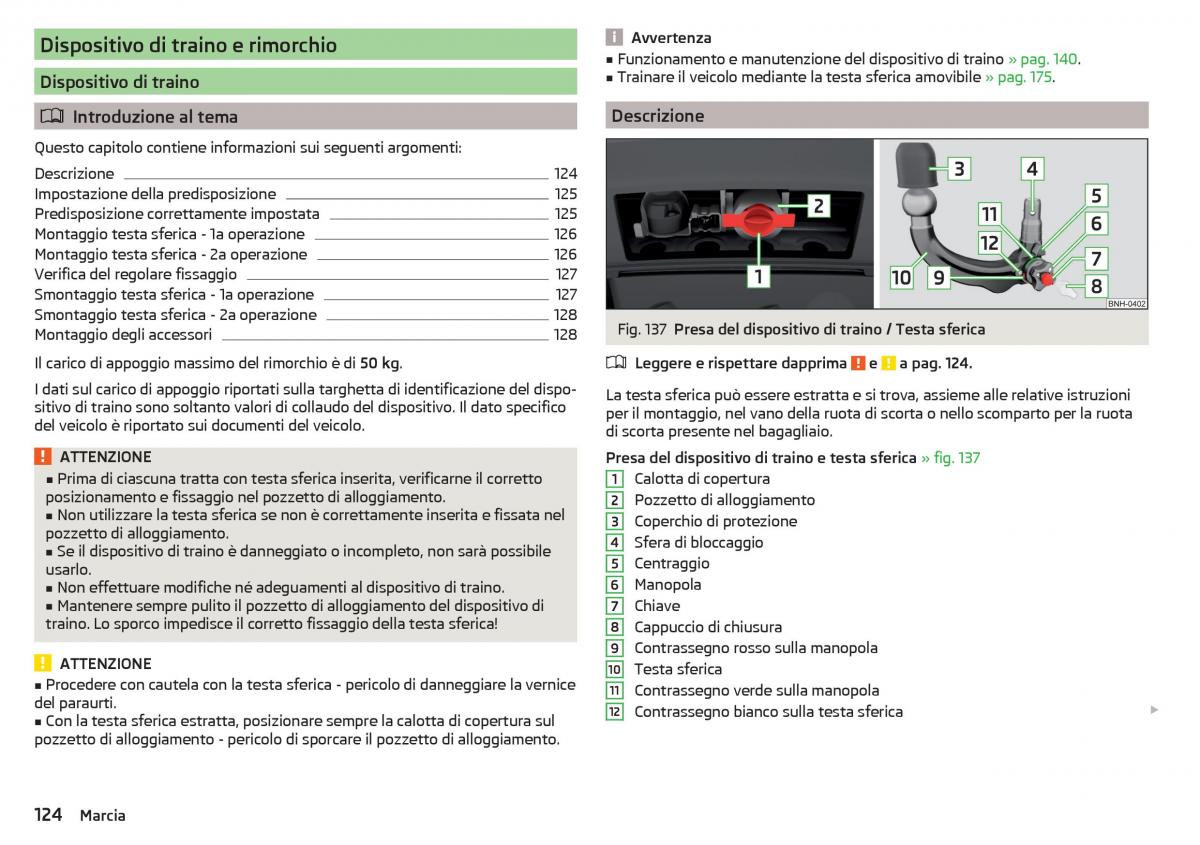 Skoda Rapid manuale del proprietario / page 126