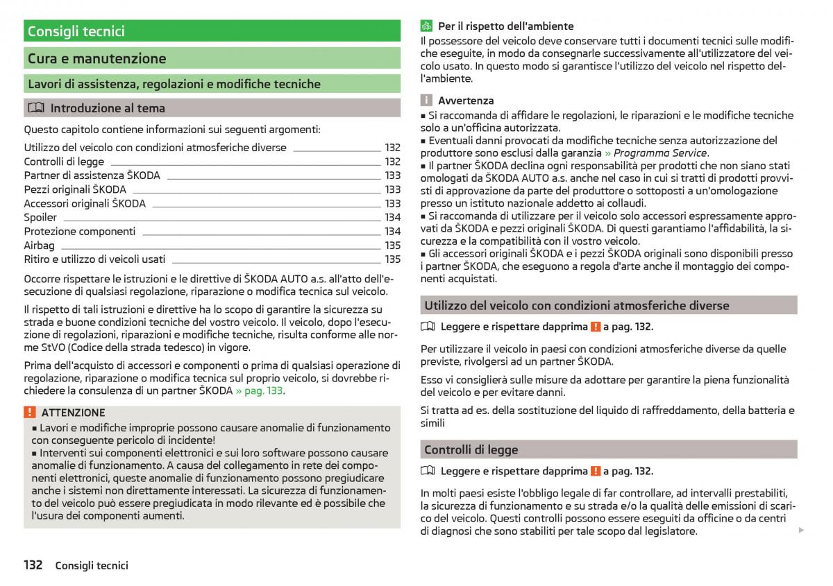 Skoda Rapid manuale del proprietario / page 134