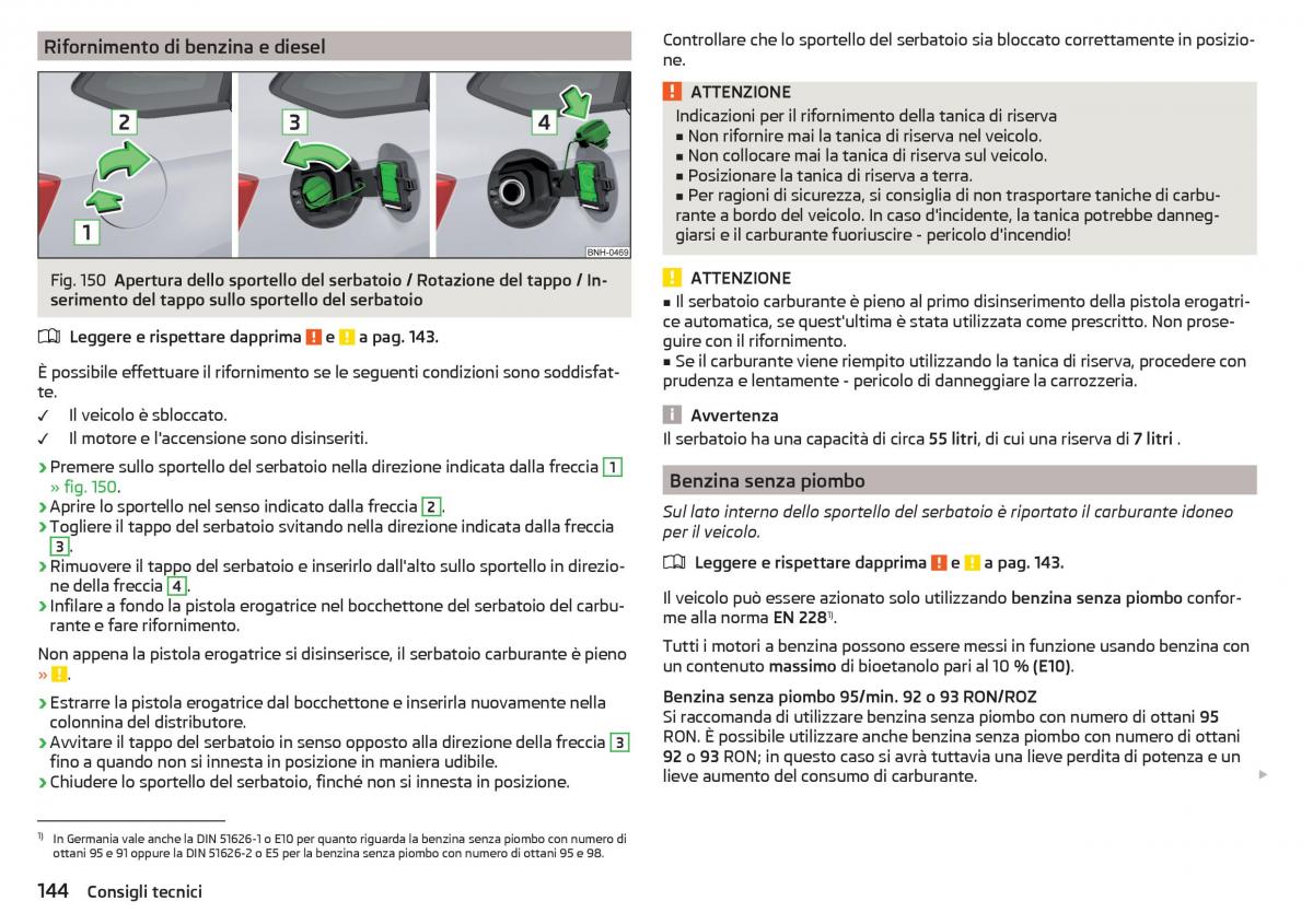 Skoda Rapid manuale del proprietario / page 146