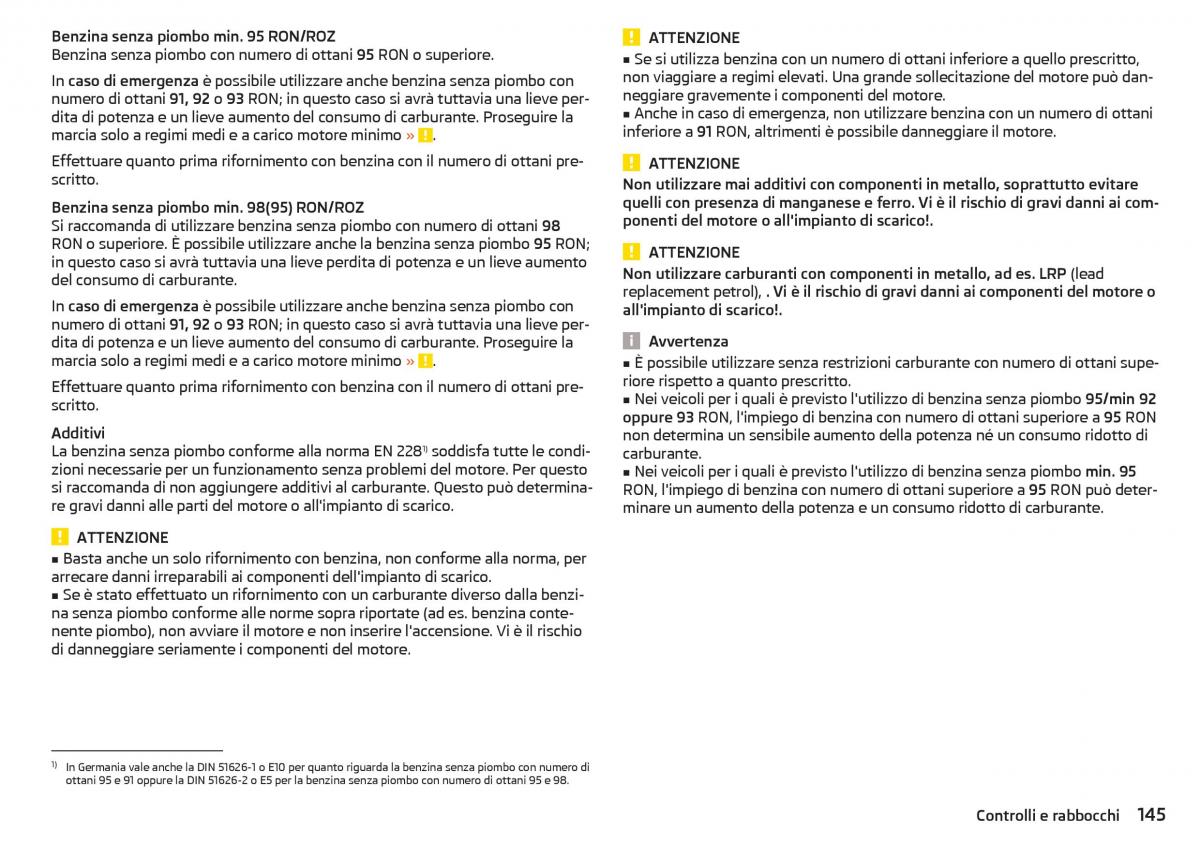 Skoda Rapid manuale del proprietario / page 147