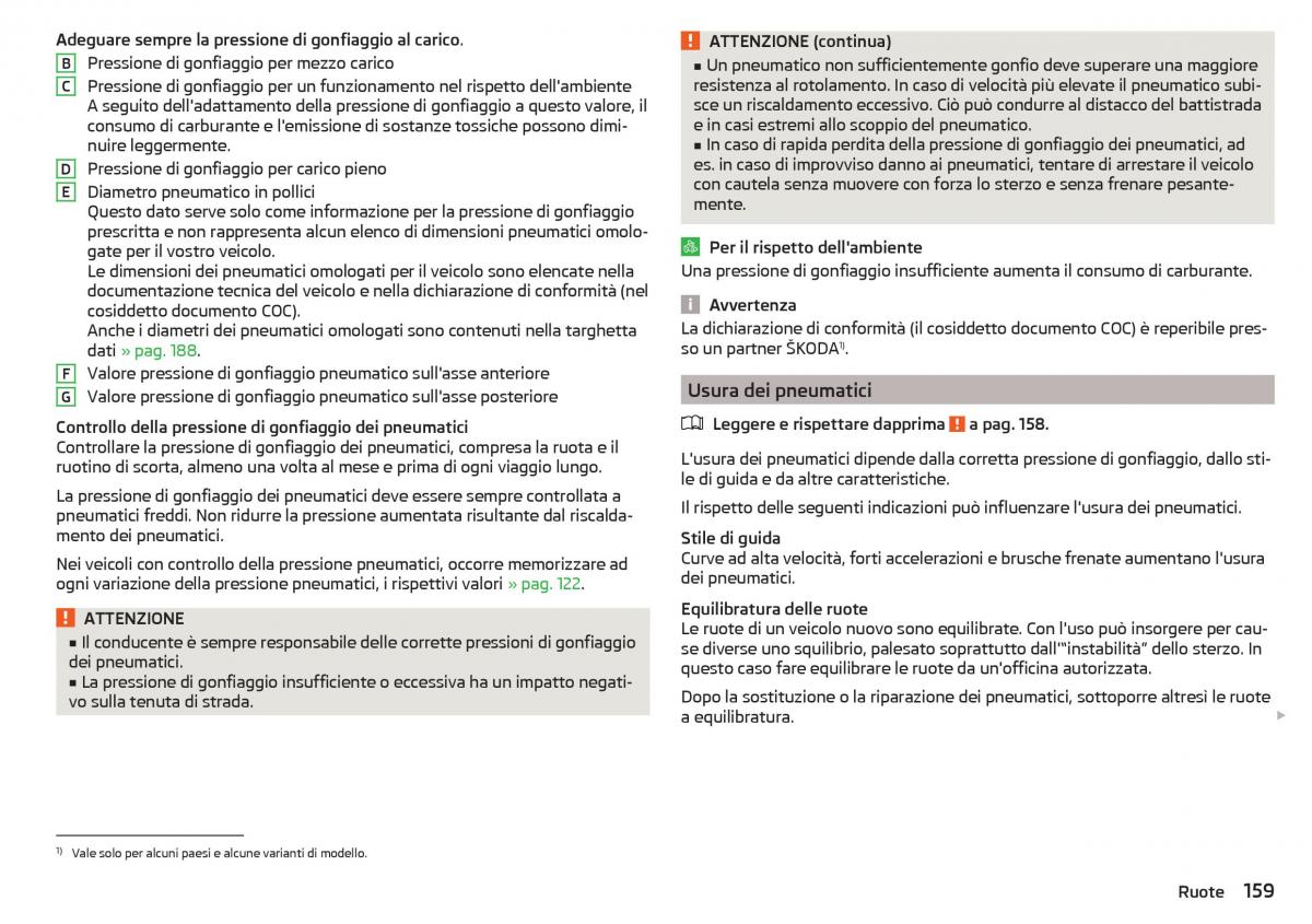 Skoda Rapid manuale del proprietario / page 161