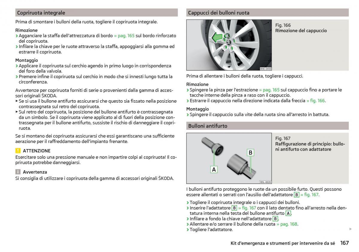 Skoda Rapid manuale del proprietario / page 169