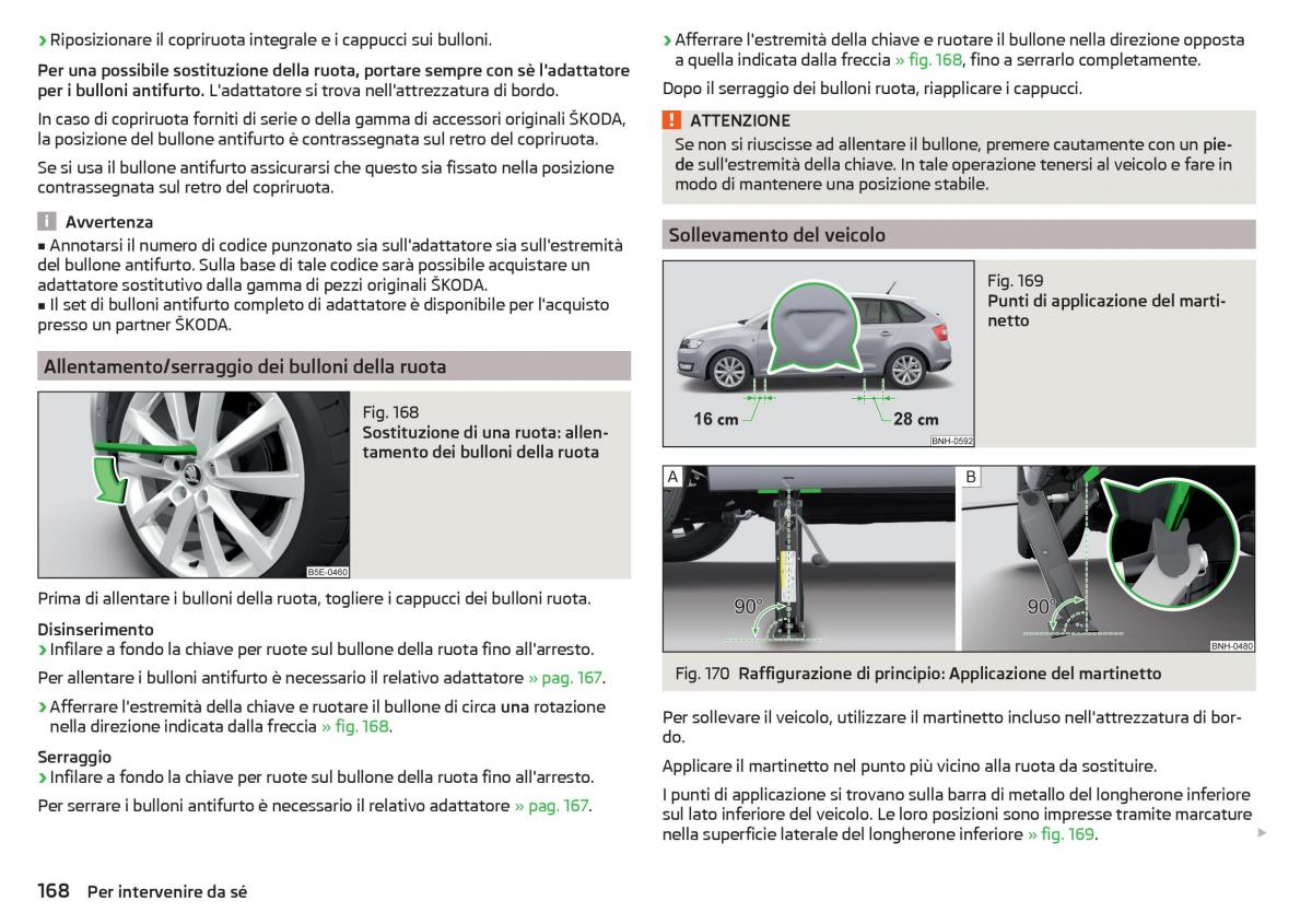 Skoda Rapid manuale del proprietario / page 170