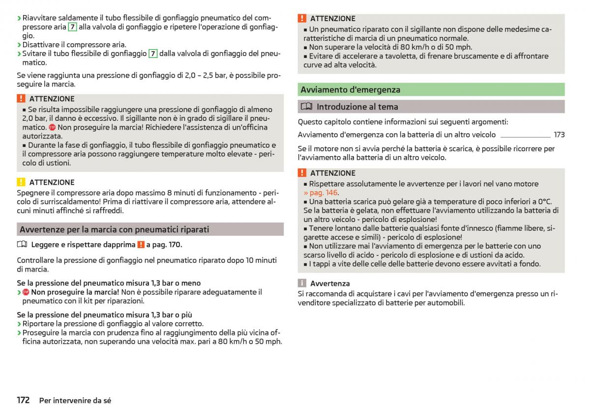 Skoda Rapid manuale del proprietario / page 174