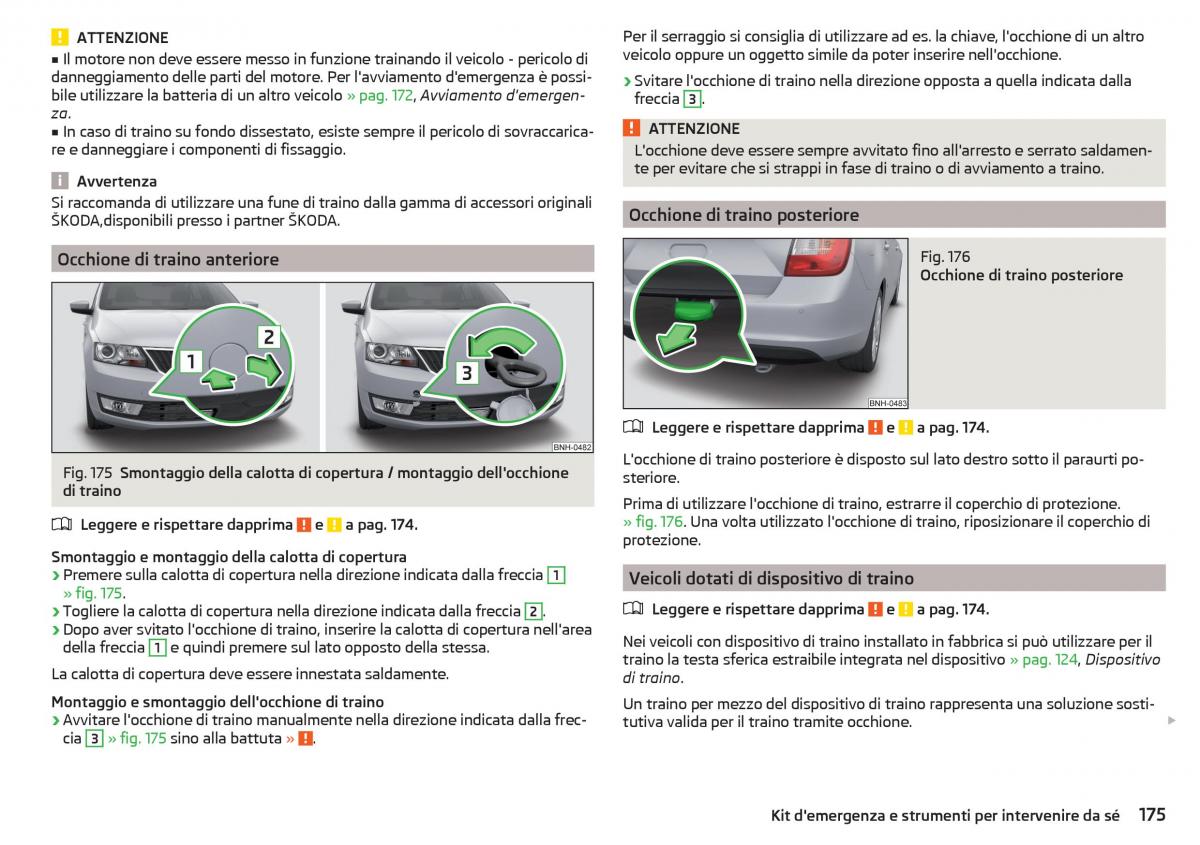 Skoda Rapid manuale del proprietario / page 177