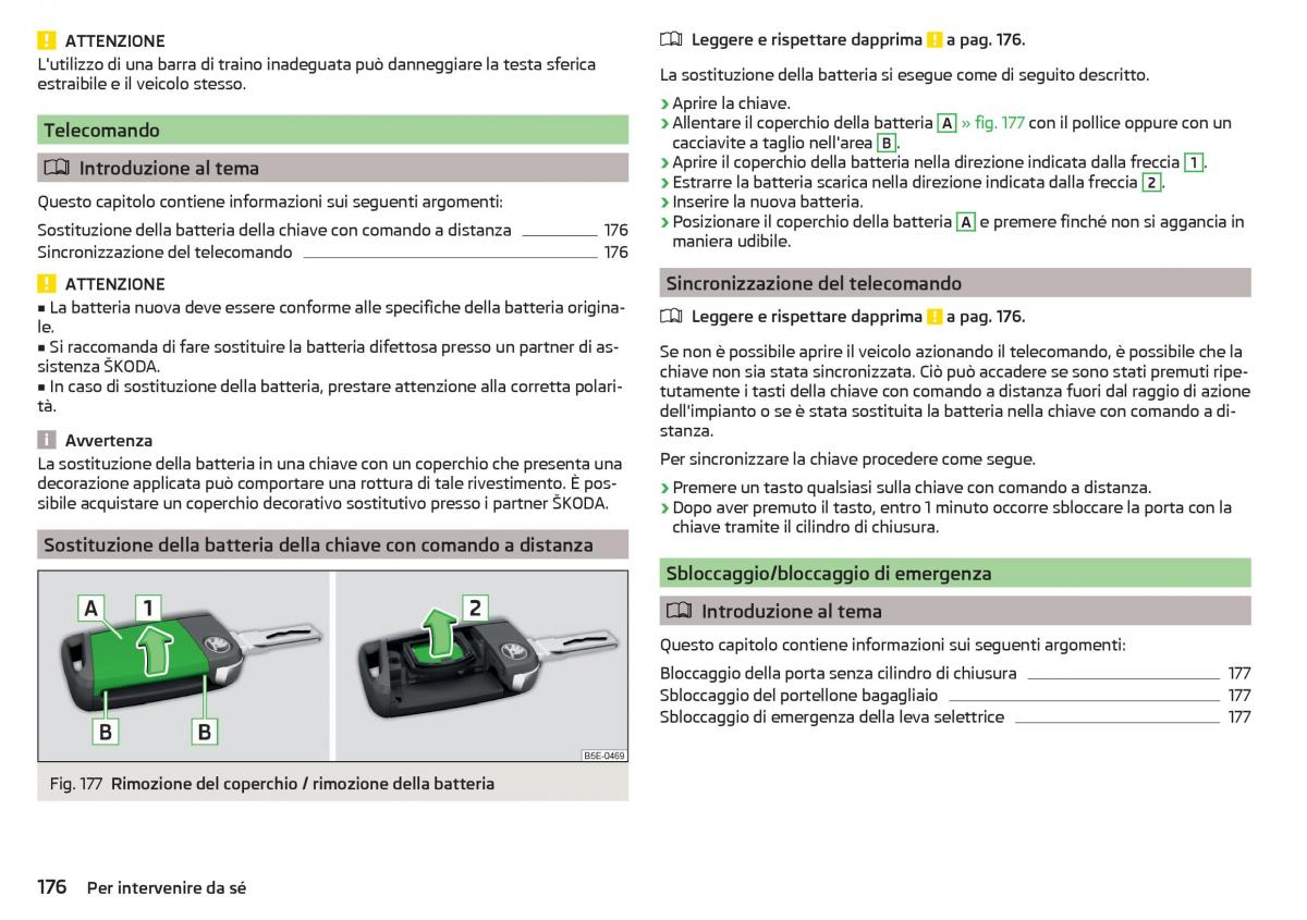 Skoda Rapid manuale del proprietario / page 178