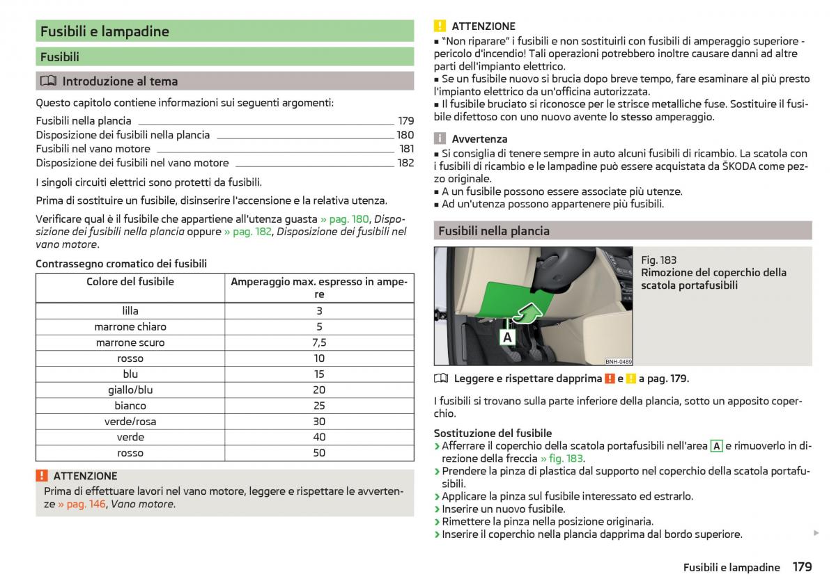 Skoda Rapid manuale del proprietario / page 181