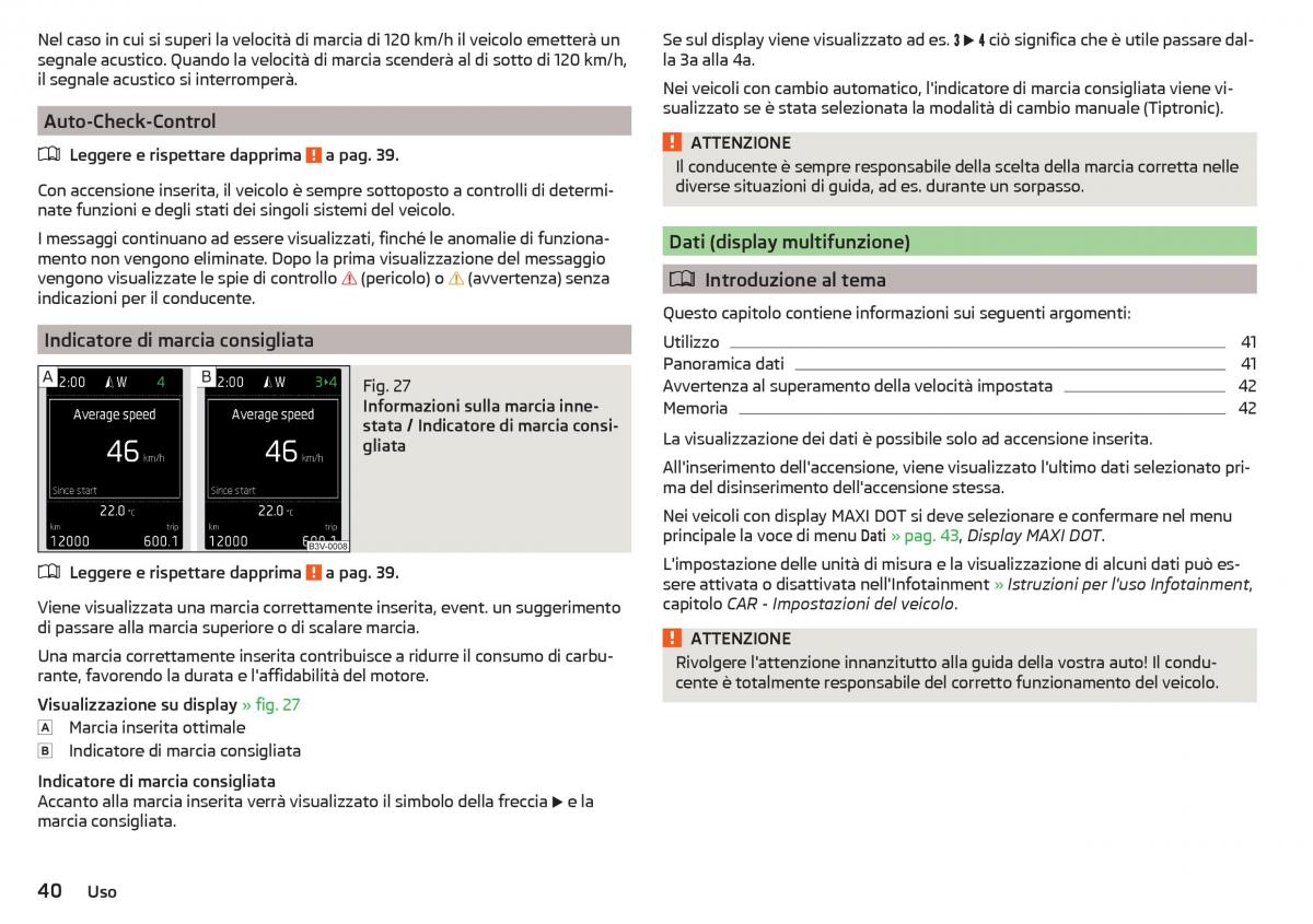 Skoda Rapid manuale del proprietario / page 42