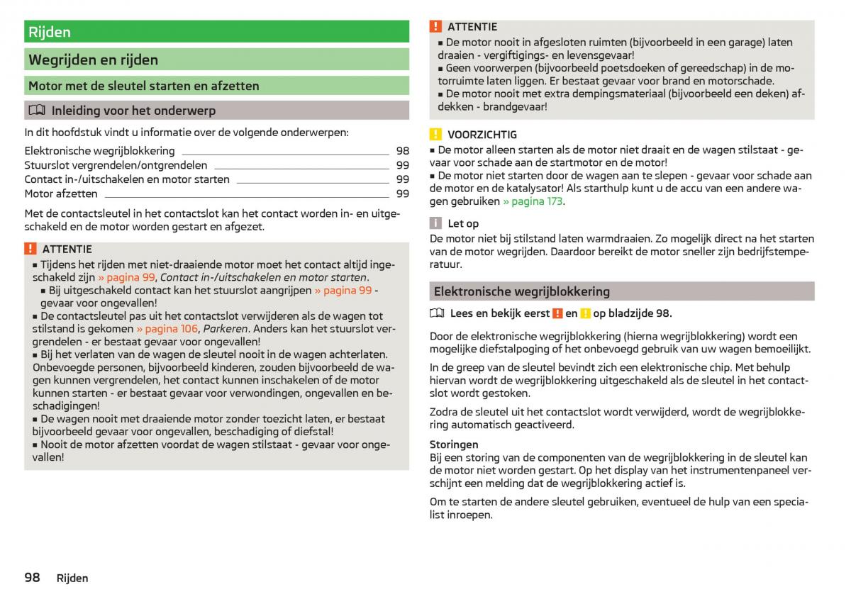 Skoda Rapid handleiding / page 100