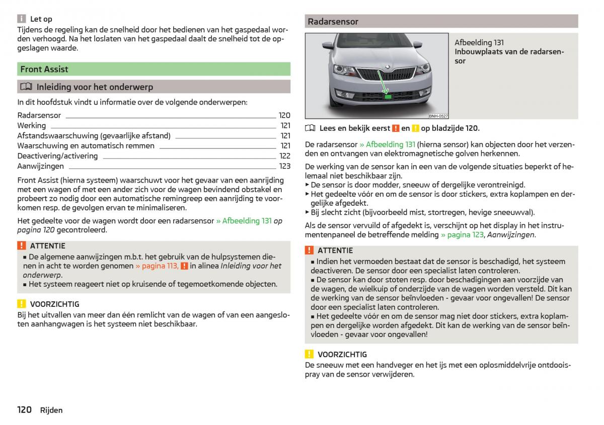 Skoda Rapid handleiding / page 122