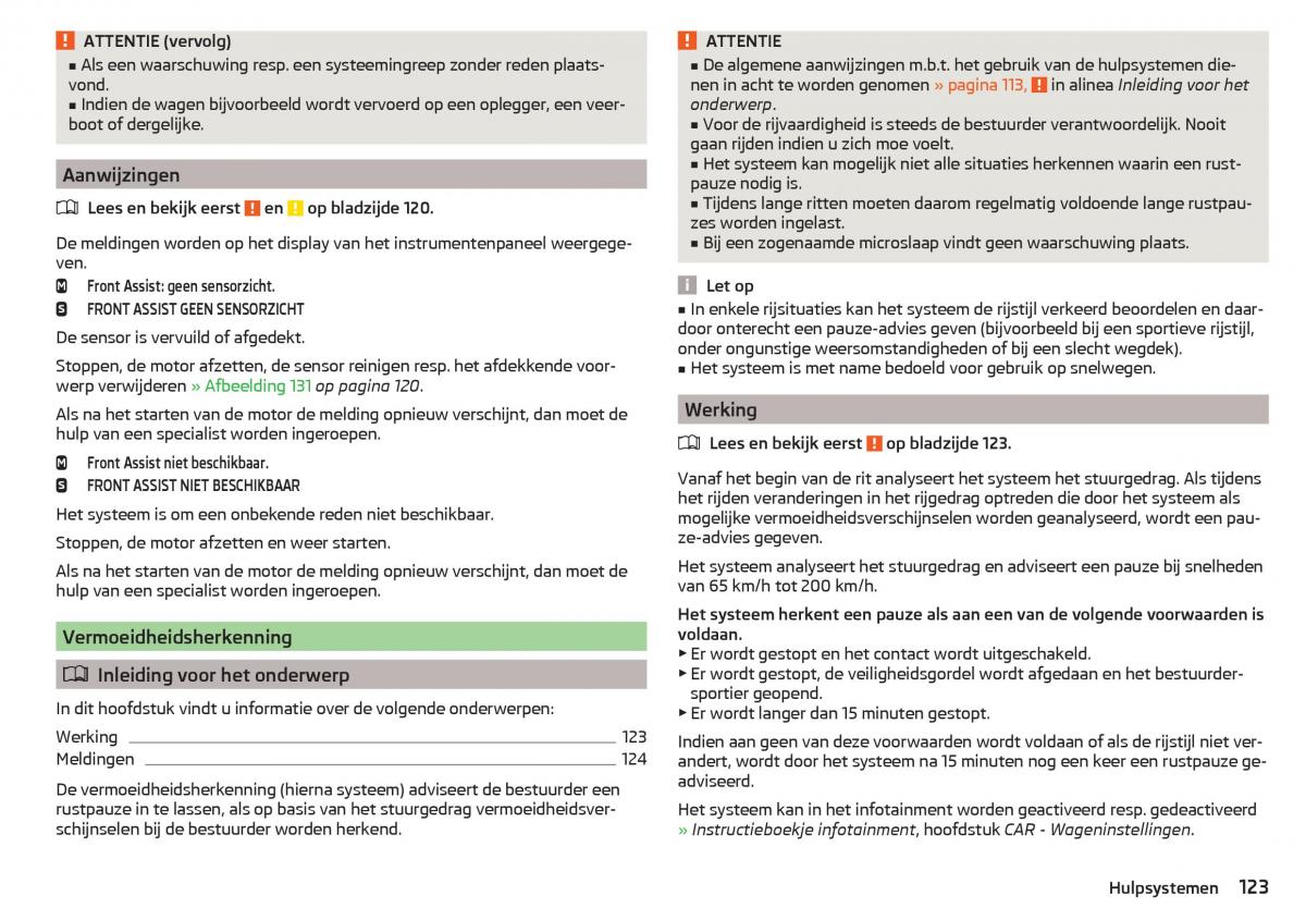 Skoda Rapid handleiding / page 125