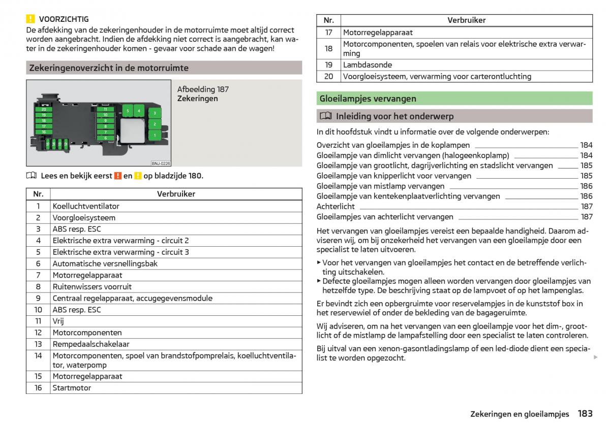 Skoda Rapid handleiding / page 185