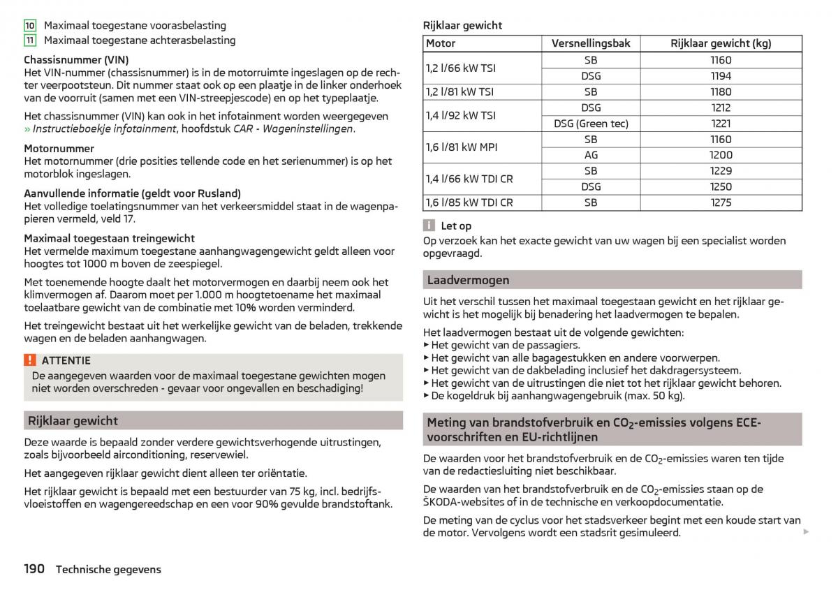 Skoda Rapid handleiding / page 192