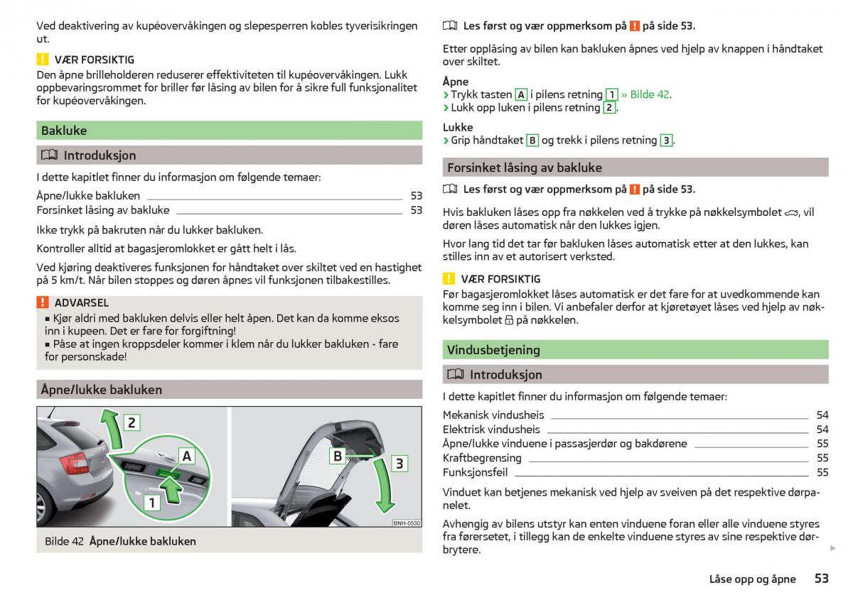 Skoda Rapid bruksanvisningen / page 55