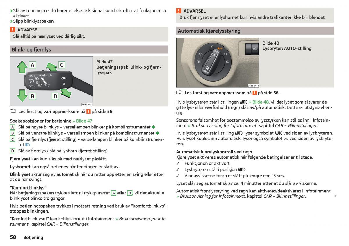 Skoda Rapid bruksanvisningen / page 60