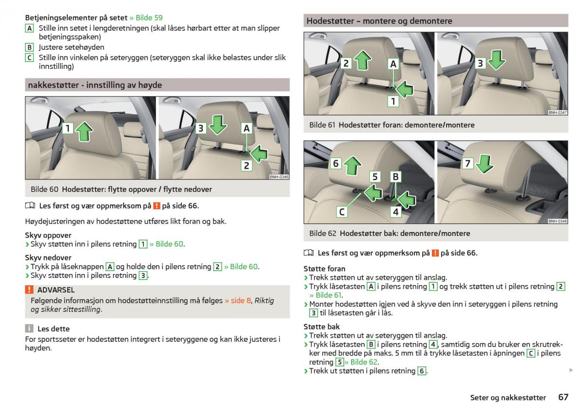 Skoda Rapid bruksanvisningen / page 69