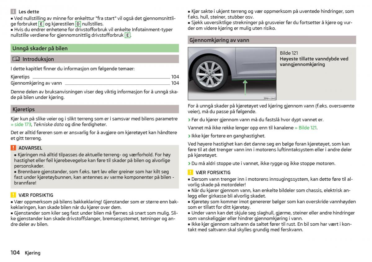 Skoda Rapid bruksanvisningen / page 106