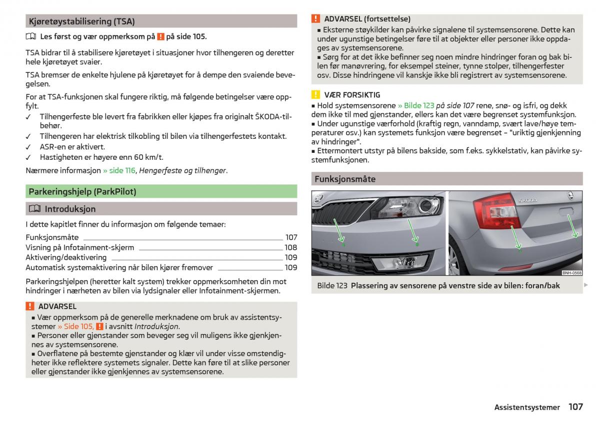 Skoda Rapid bruksanvisningen / page 109