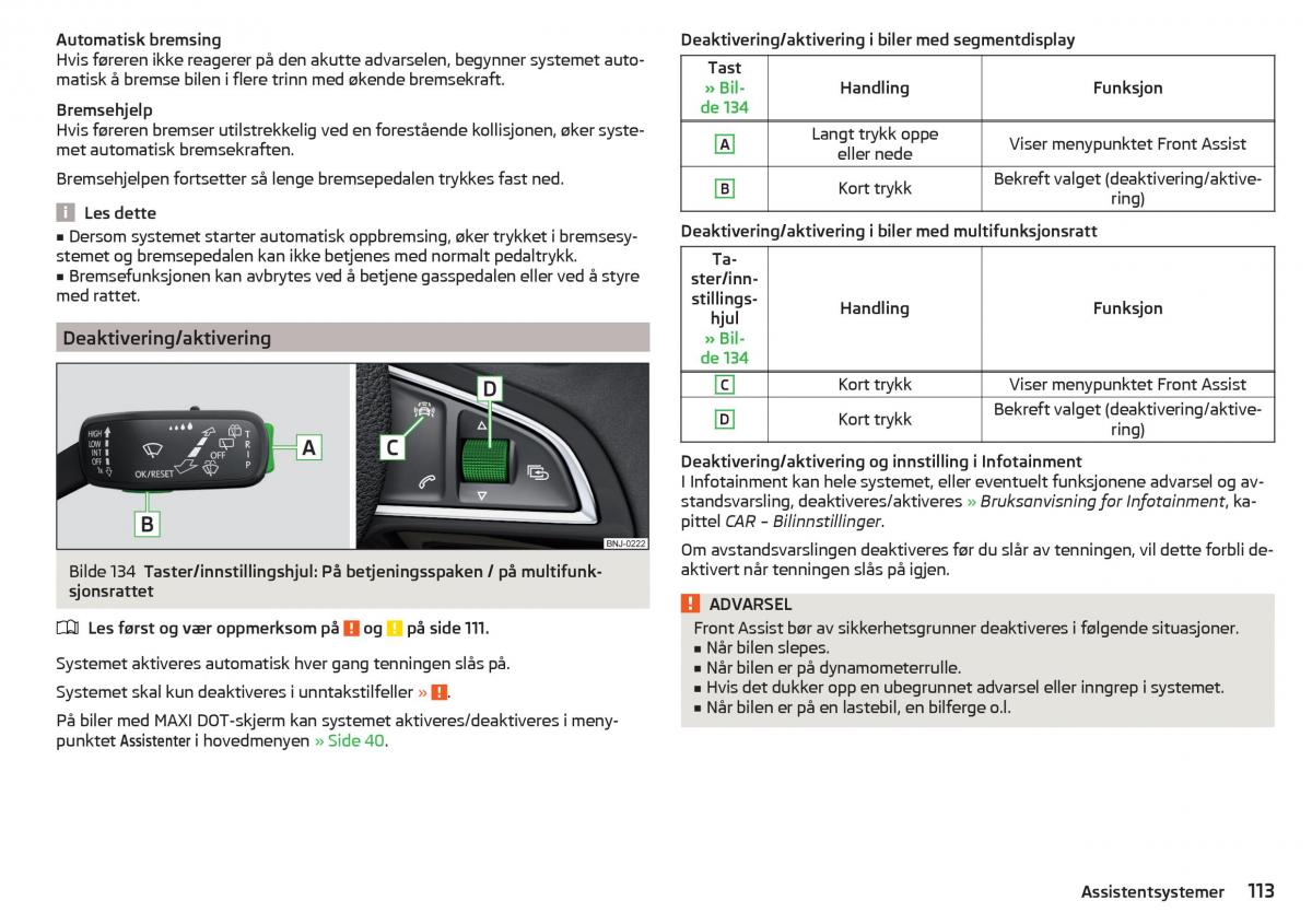 Skoda Rapid bruksanvisningen / page 115