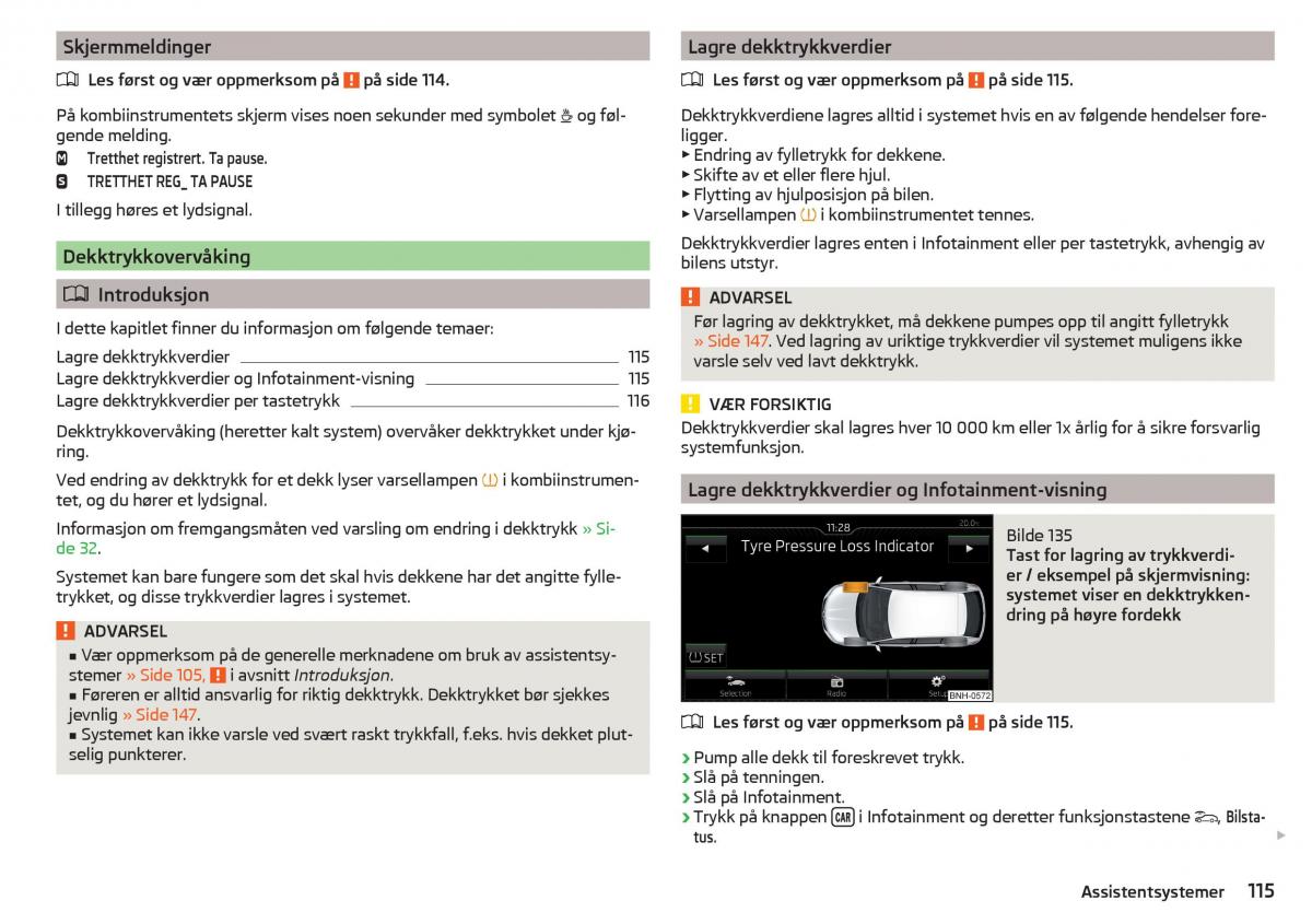 Skoda Rapid bruksanvisningen / page 117