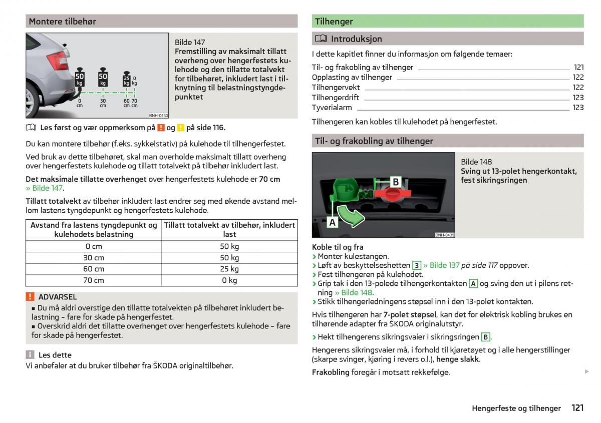 Skoda Rapid bruksanvisningen / page 123