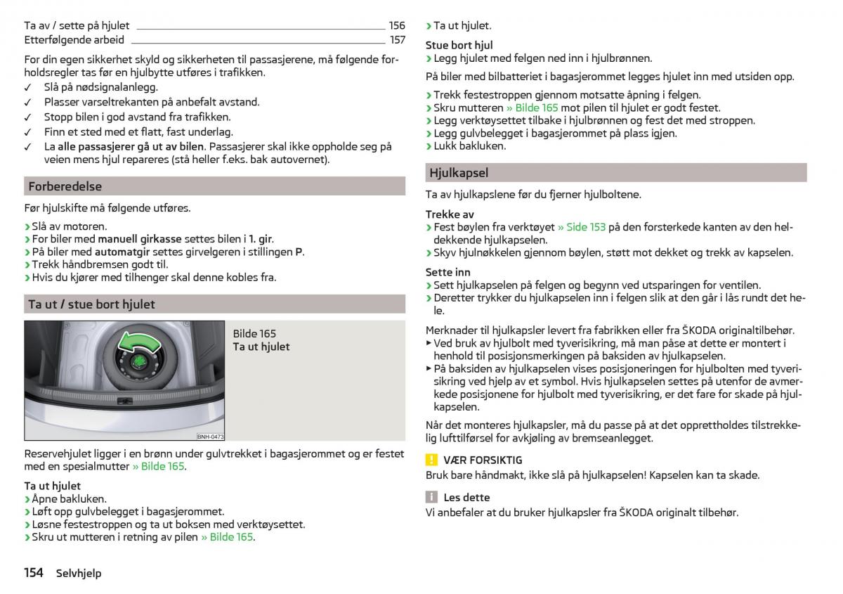 Skoda Rapid bruksanvisningen / page 156