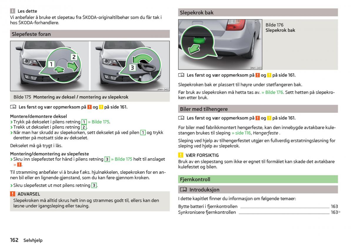 Skoda Rapid bruksanvisningen / page 164