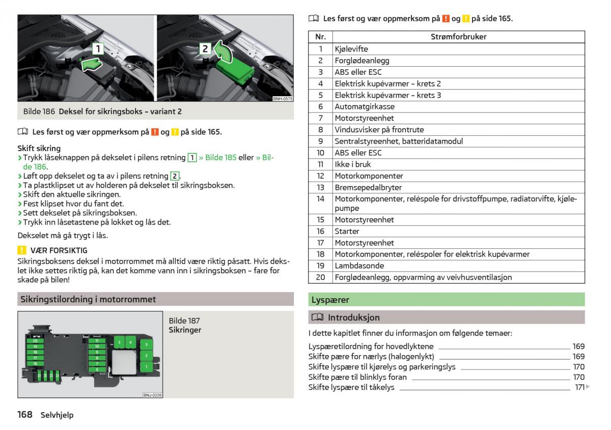 Skoda Rapid bruksanvisningen / page 170