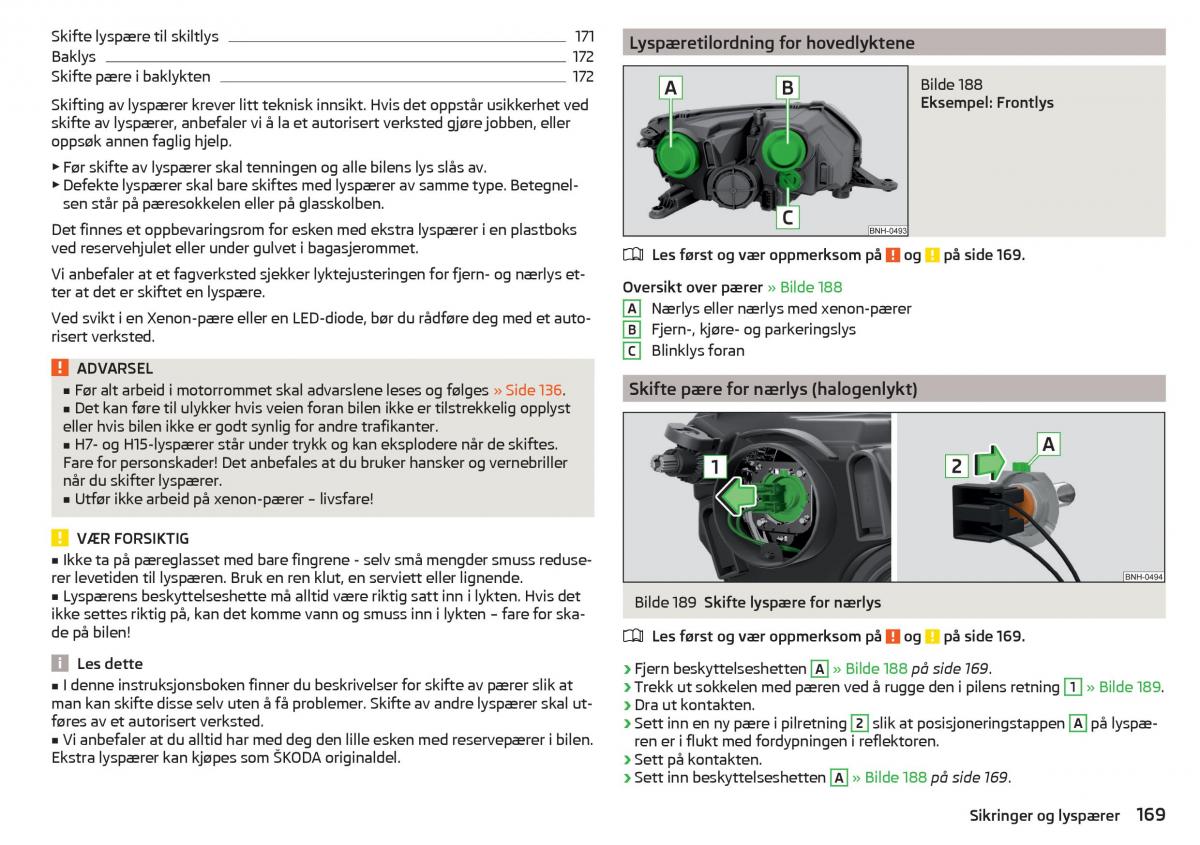 Skoda Rapid bruksanvisningen / page 171