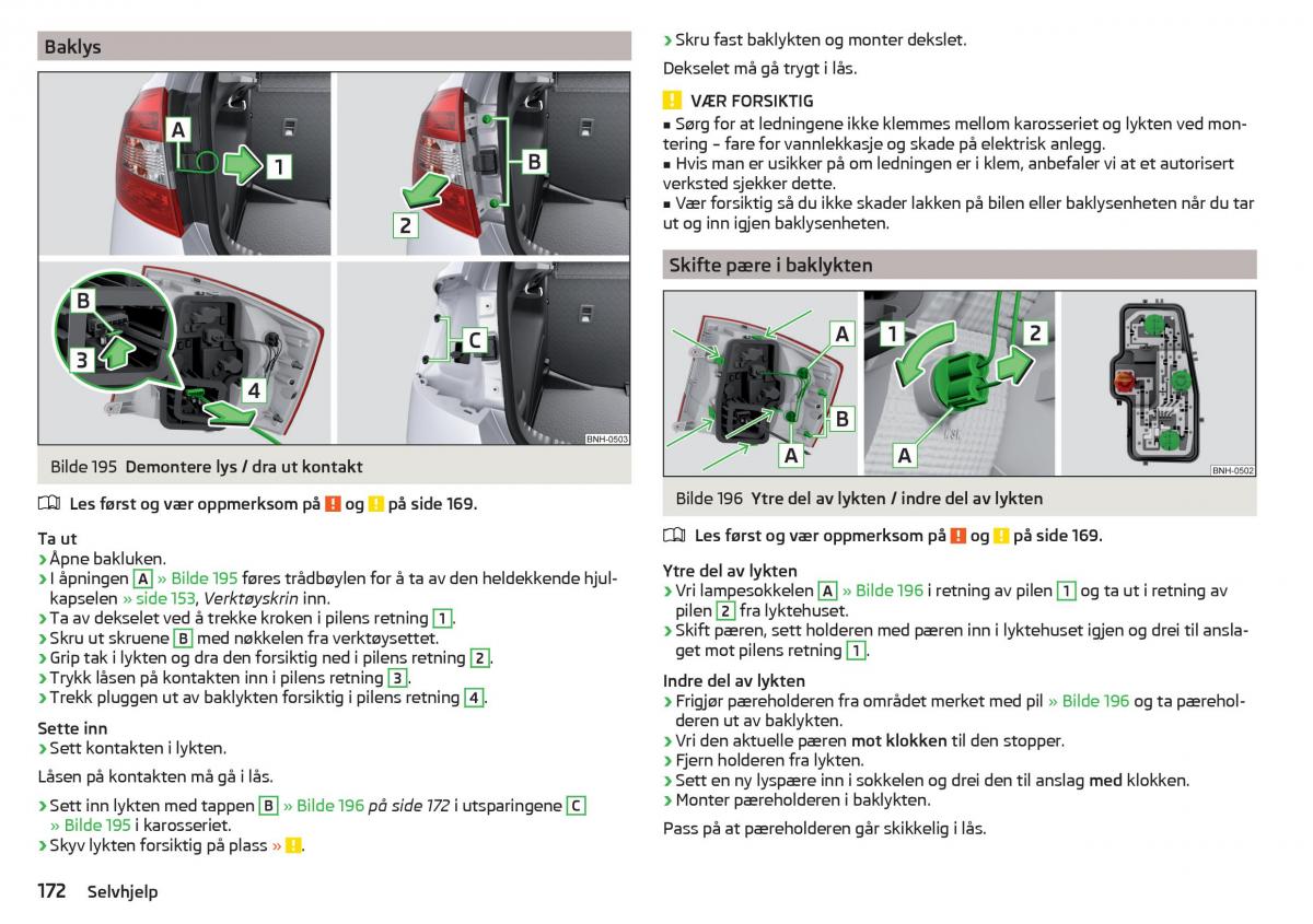 Skoda Rapid bruksanvisningen / page 174