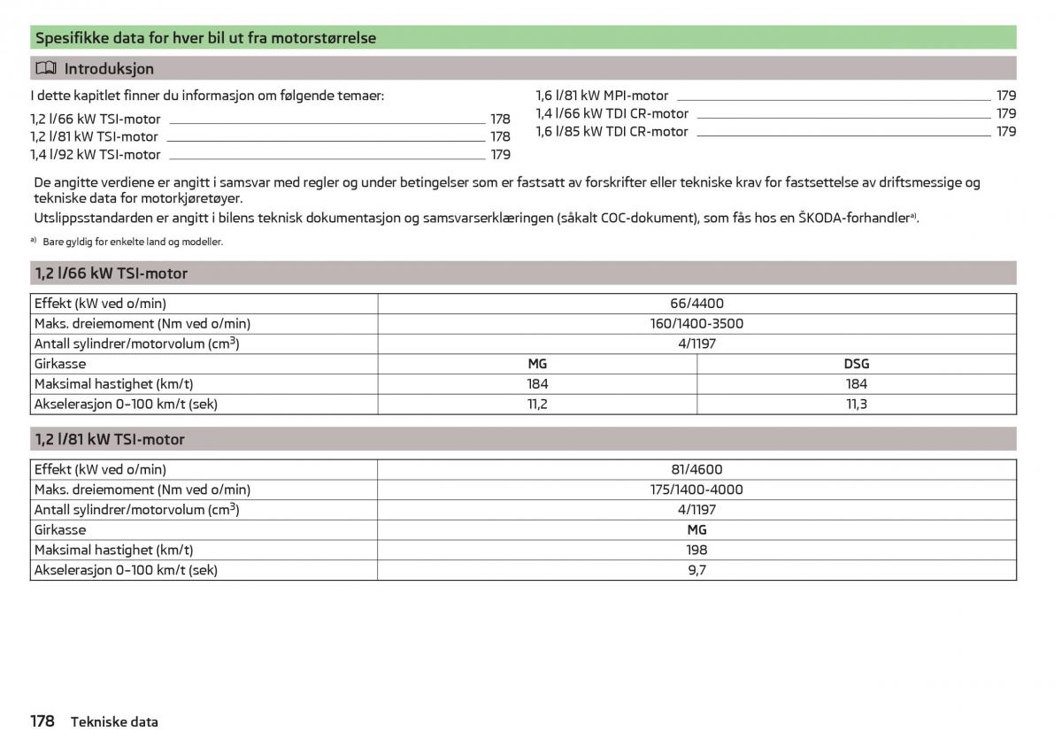 Skoda Rapid bruksanvisningen / page 180