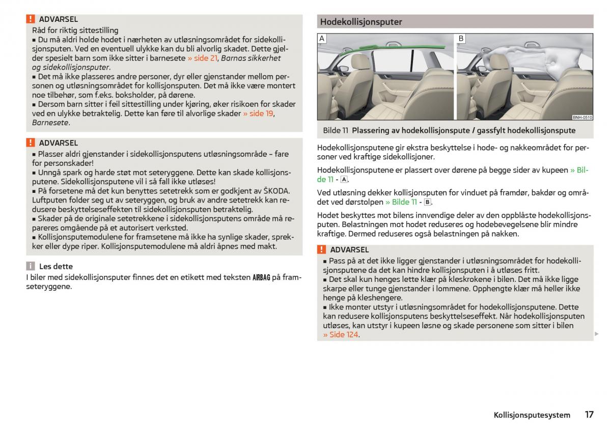 Skoda Rapid bruksanvisningen / page 19