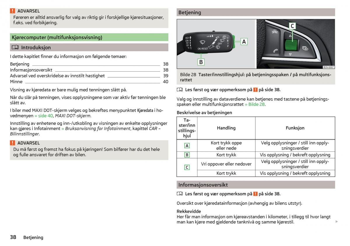 Skoda Rapid bruksanvisningen / page 40