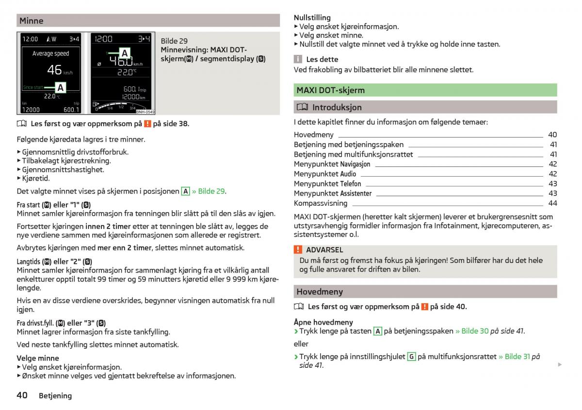 Skoda Rapid bruksanvisningen / page 42