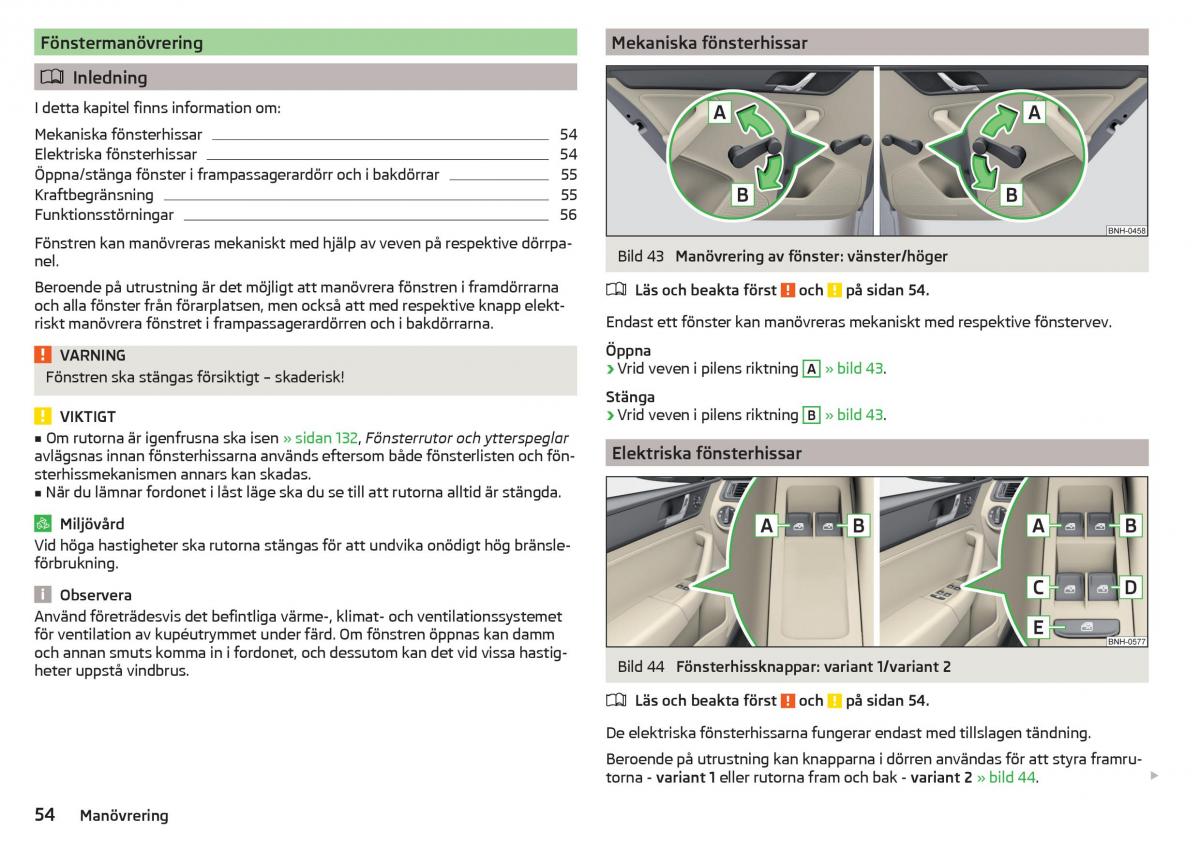 Skoda Rapid instruktionsbok / page 56