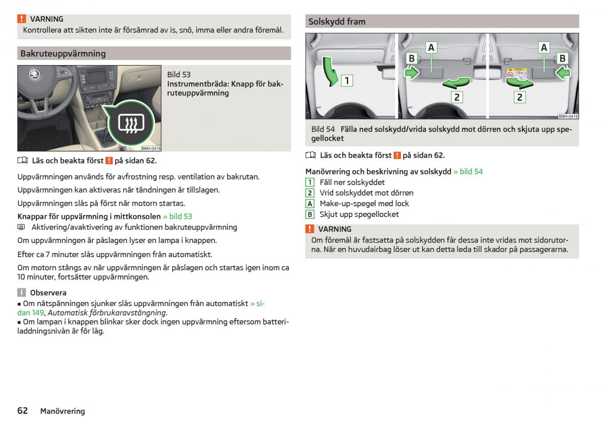 Skoda Rapid instruktionsbok / page 64