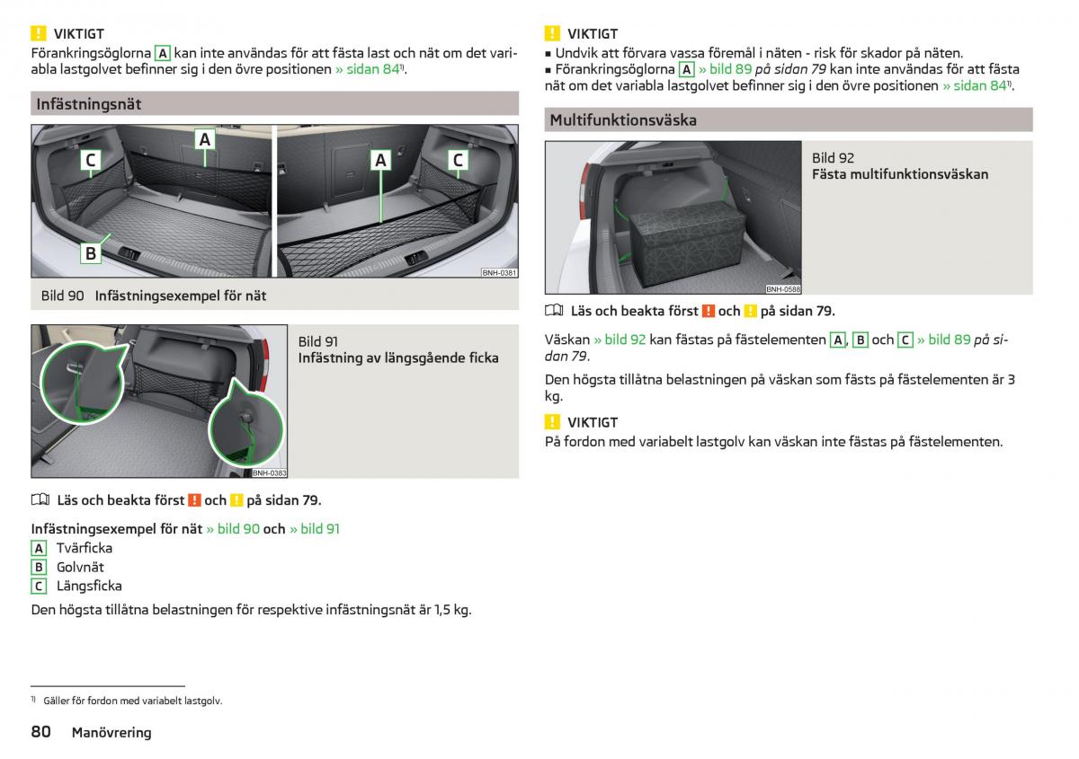 Skoda Rapid instruktionsbok / page 82