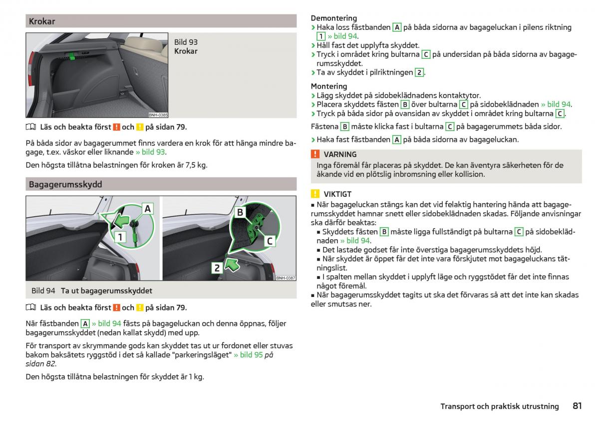 Skoda Rapid instruktionsbok / page 83