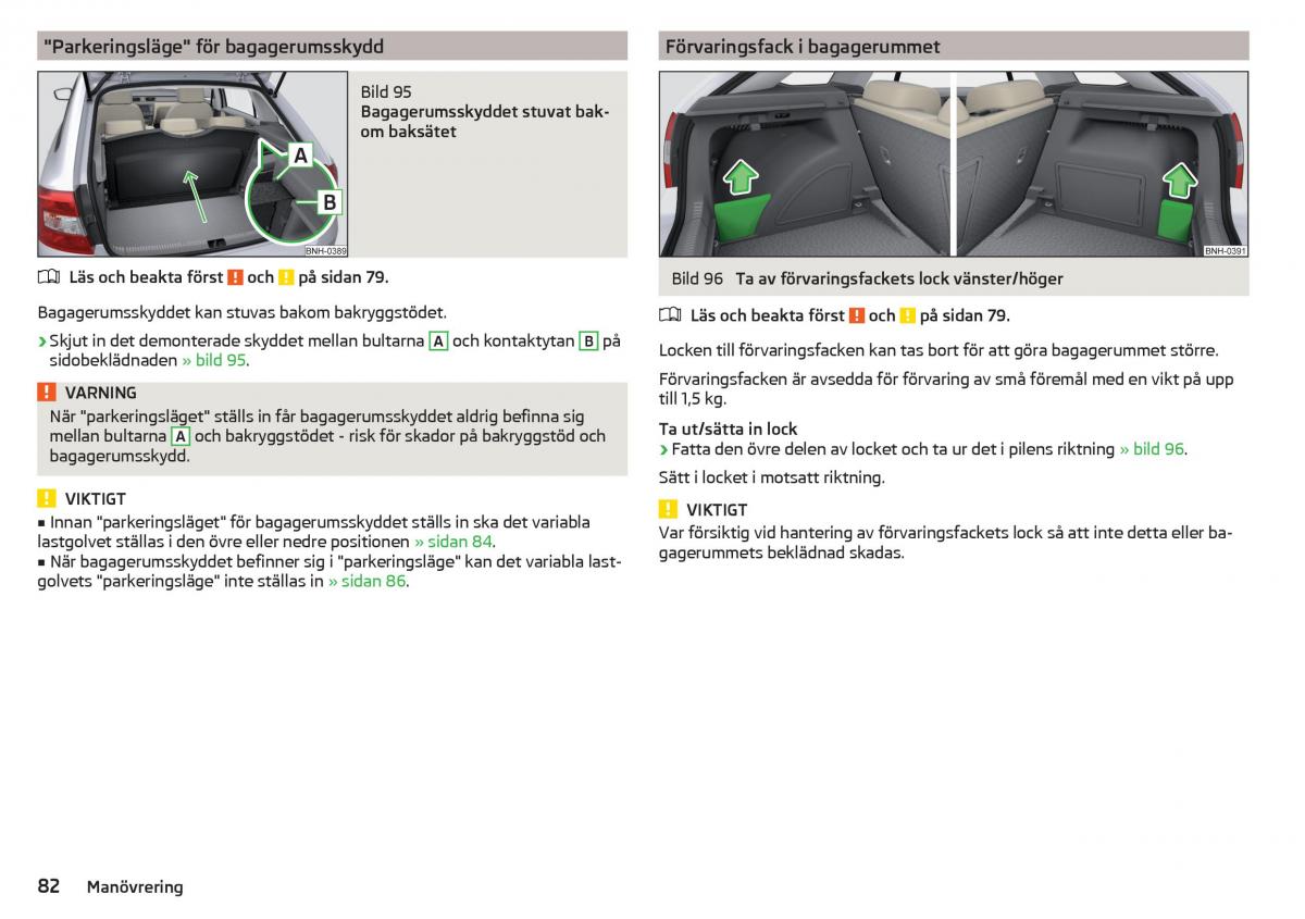 Skoda Rapid instruktionsbok / page 84