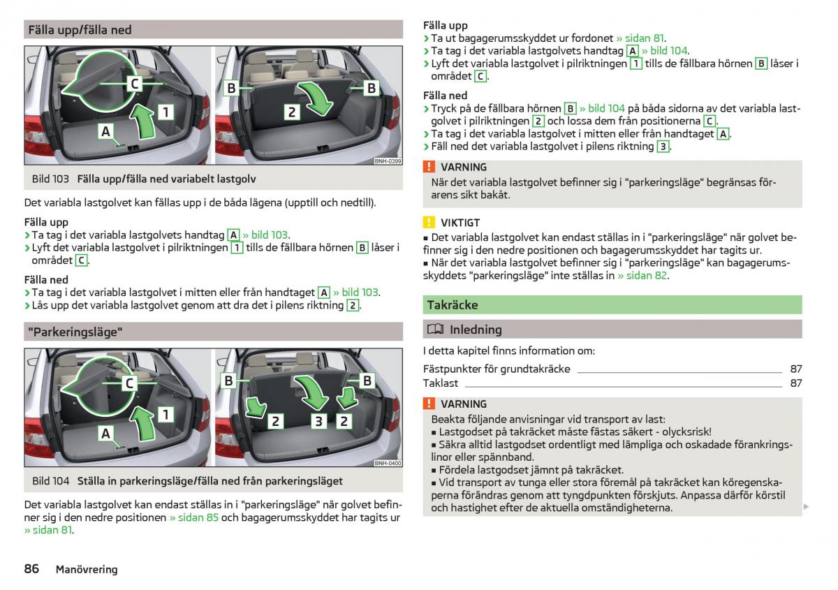 Skoda Rapid instruktionsbok / page 88