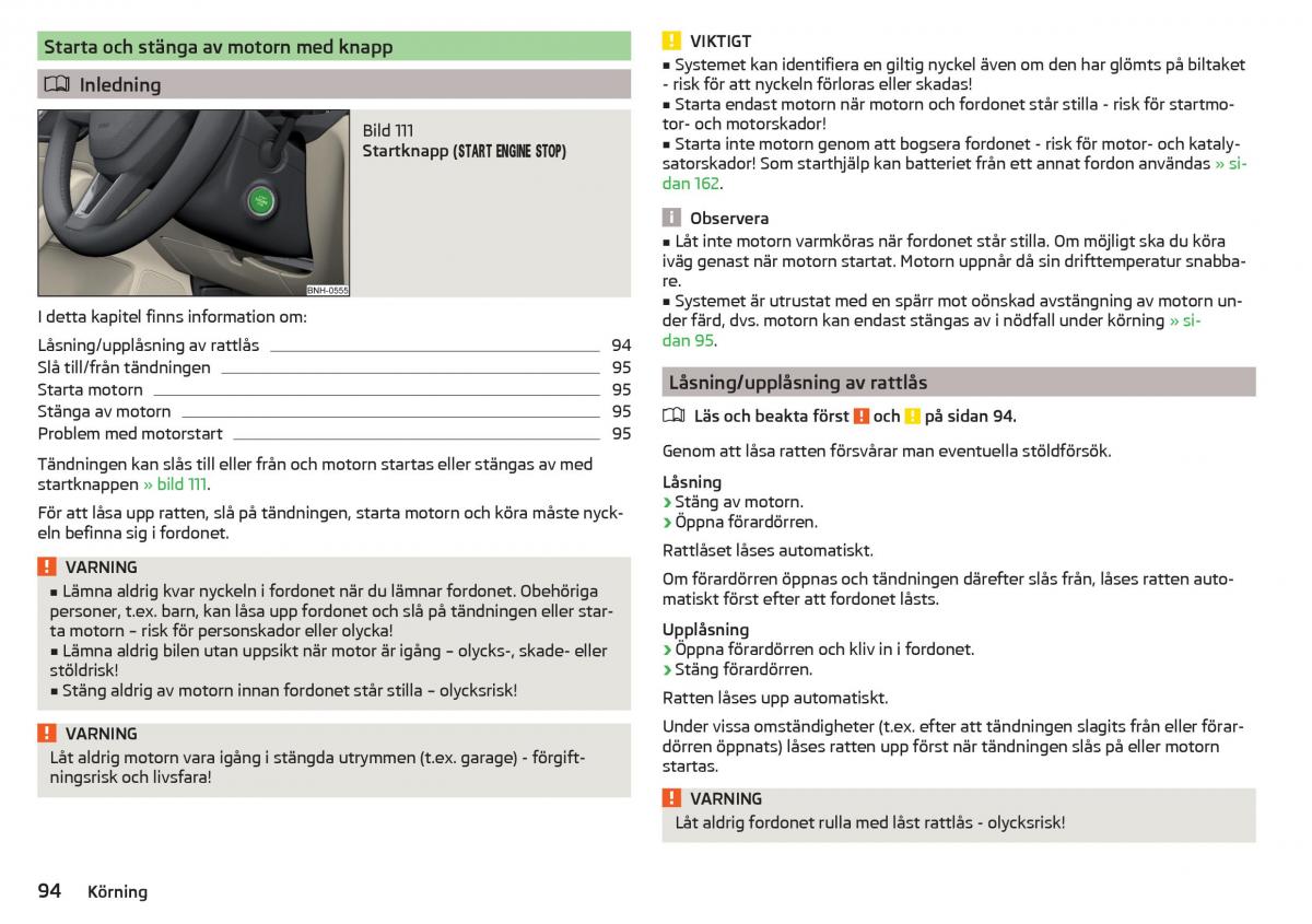 Skoda Rapid instruktionsbok / page 96