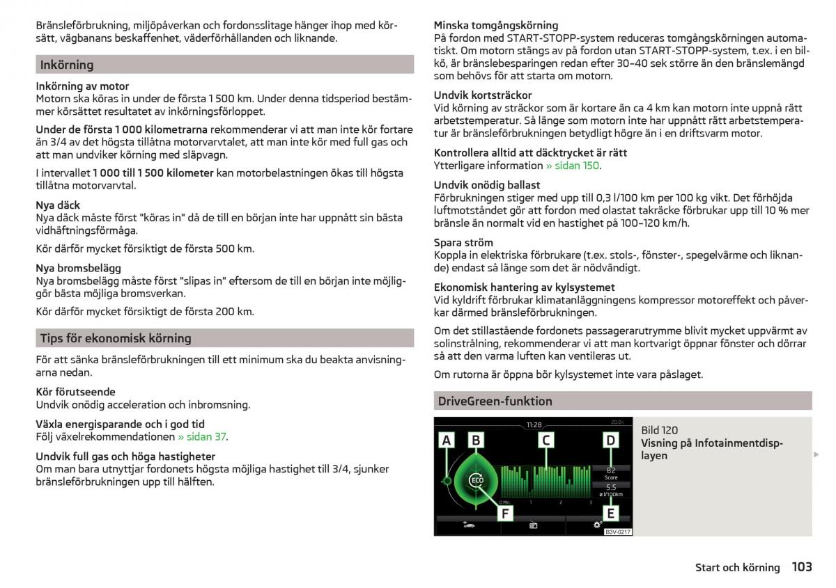 Skoda Rapid instruktionsbok / page 105