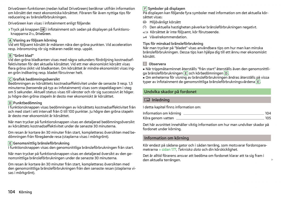 Skoda Rapid instruktionsbok / page 106